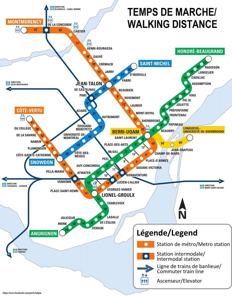 Plan du metro de Montréal